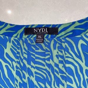 NYDJ Blue and Green Zebra Print Blouse